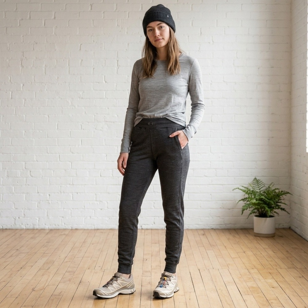 Icebreaker Women Pants Small Gray Merino Wool Blend Jogger Athleisure Gorpcore
